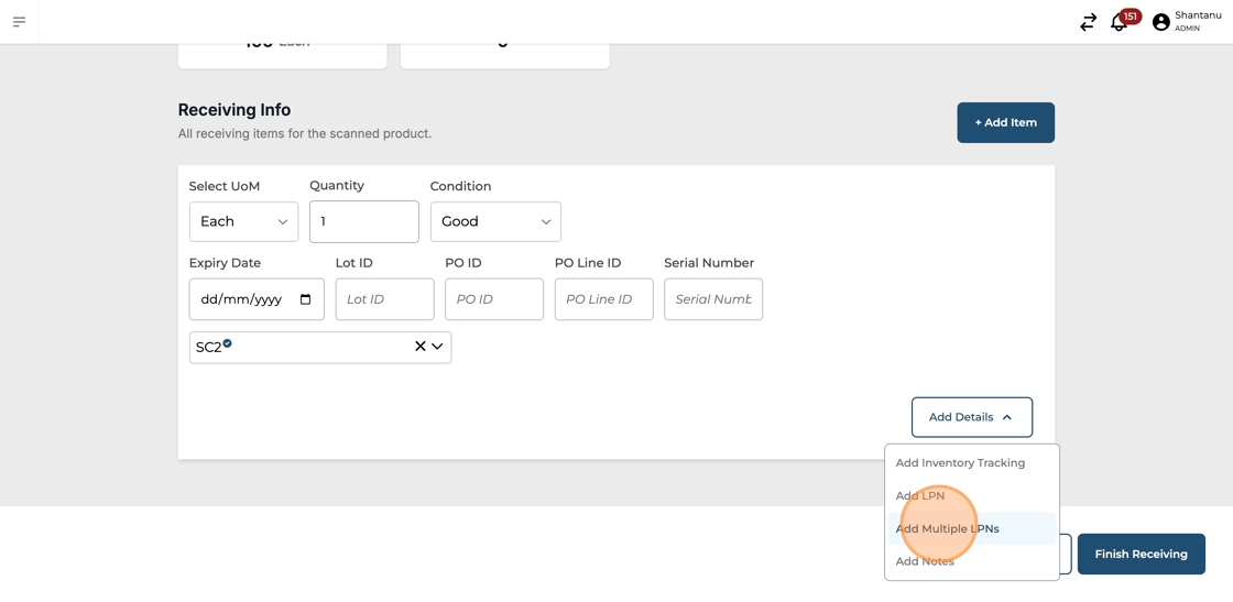 Adding Multiple LPNs in Hopstack Receiver - Step 2.png